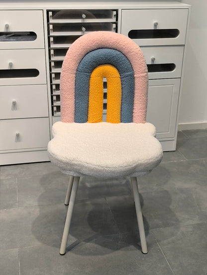 ✨ Regenbogen-Loungesessel Weich | Bezug aus Bouclé-Stoff Die magische Note für Ihren Maniküresalon ✨