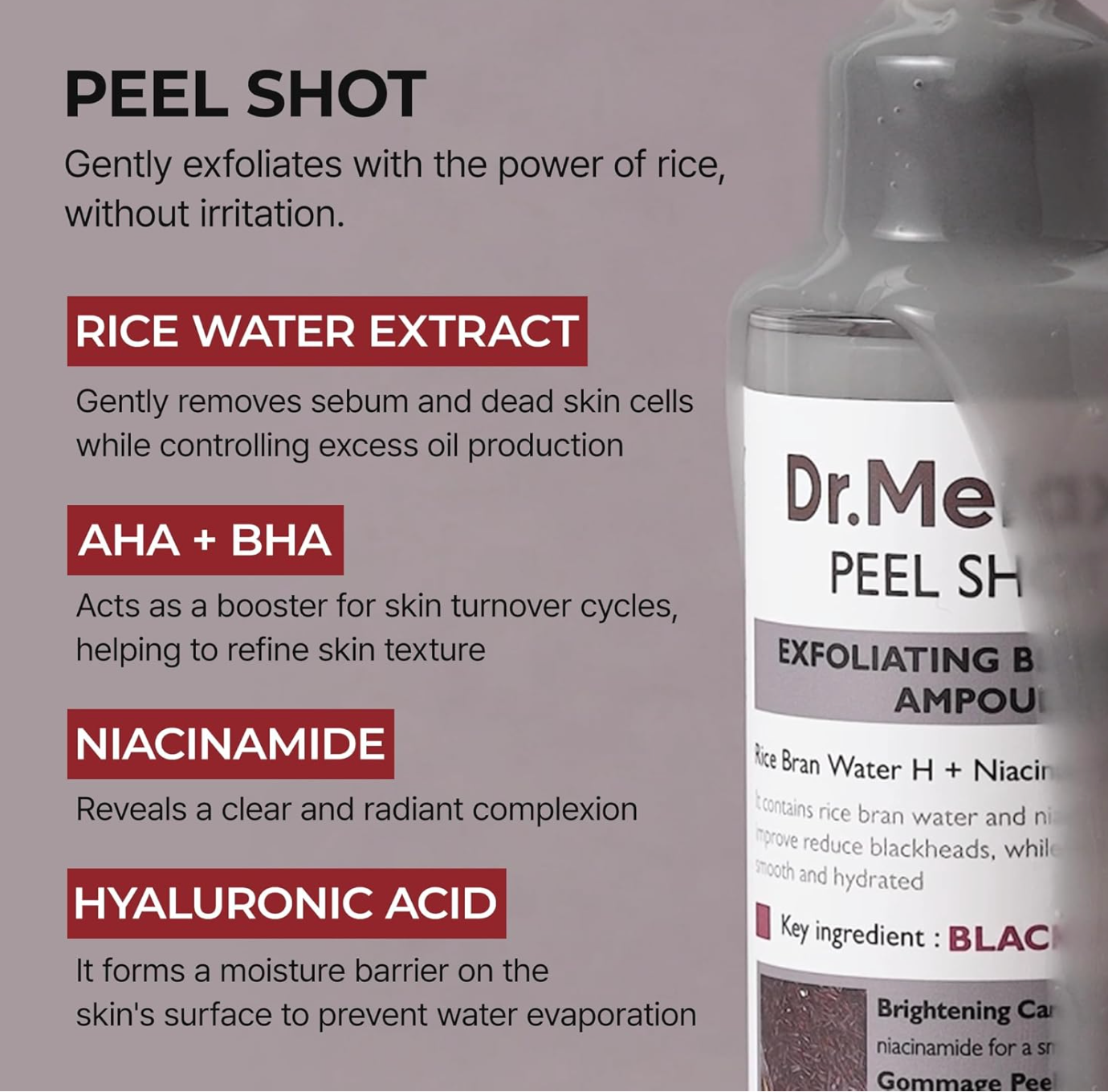 DR.MELAXIN PEEL SHOT EXFOLIATING BLACK RICE AMPOULE