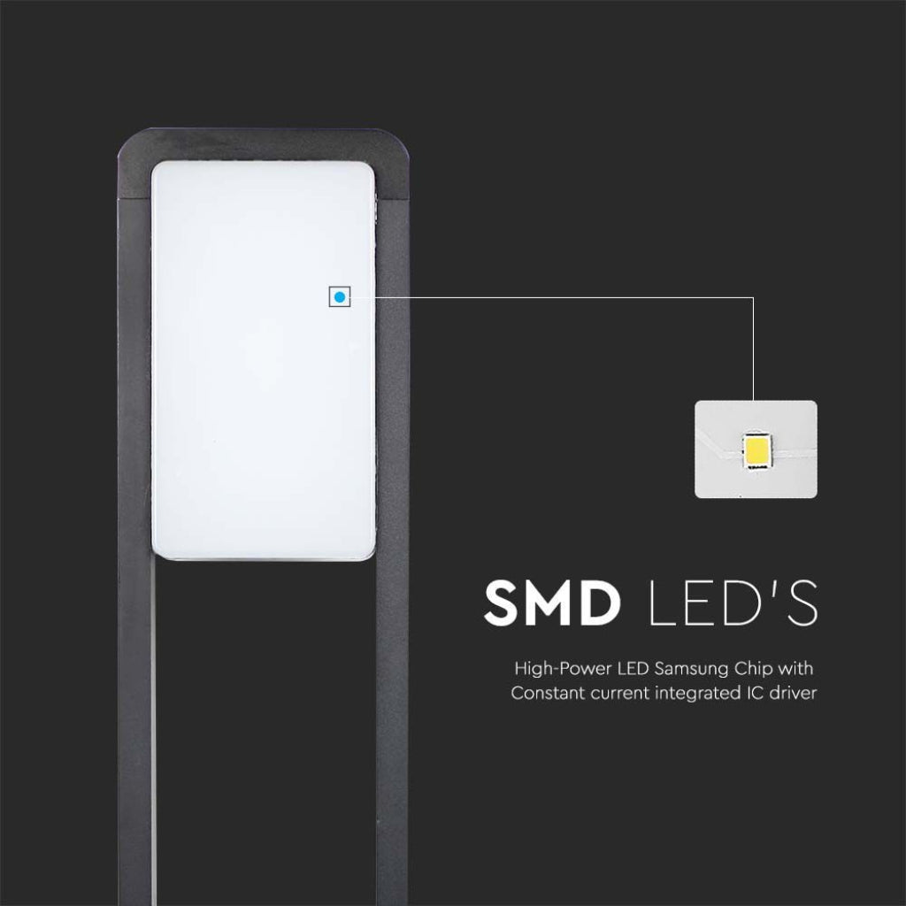 Paletto LED 10W con Chip Samsung 4000K IP65 Nero V-TAC