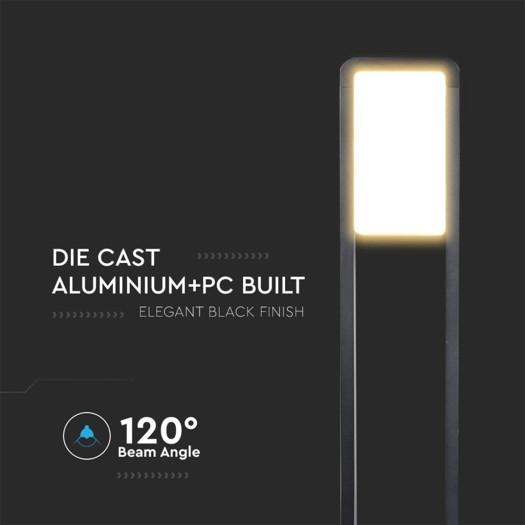 Paletto LED 10W con Chip Samsung 4000K IP65 Nero V-TAC
