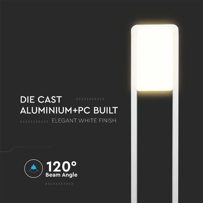 LED-Pollerleuchte V-TAC 10 W Samsung 4000 K IP65 – Gehäuse Weiß