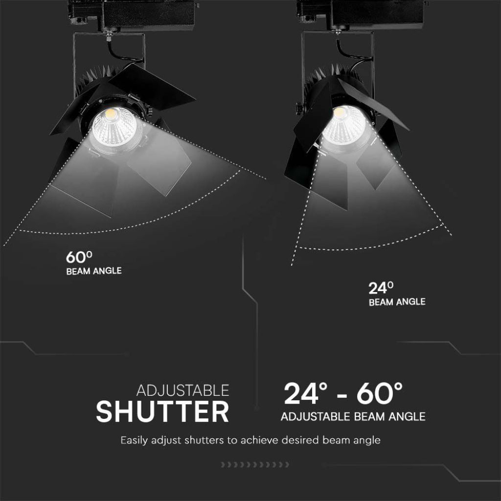 V-Tac LED-Schienenstrahler 33W 3000K Schwarz mit Samsung Chip