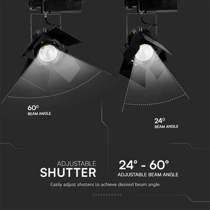 V-Tac LED-Schienenstrahler 33W 3000K Schwarz mit Samsung Chip