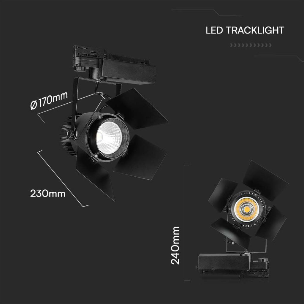 V-Tac LED-Schienenstrahler 33W 3000K Schwarz mit Samsung Chip
