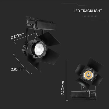 V-Tac LED-Schienenstrahler 33W 3000K Schwarz mit Samsung Chip