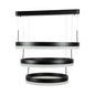 LED Chandelier Pendant 3 Rings 86W Black 3000K – V-TAC
