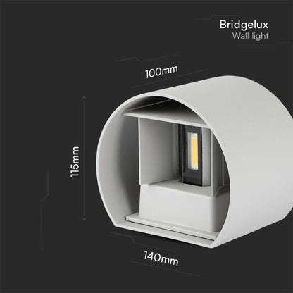 LED-Wandleuchte Doppelstrahl verstellbar 6W IP65 Grau