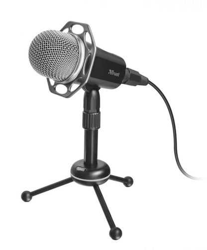 Trust Mikrofon 21672 Rundum Mikrofon Ständer PC Laptop Karaoke Chat Singen Aufnehmen