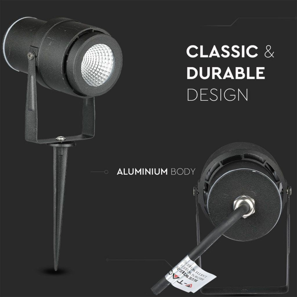 LED-Gartenstrahler 12W Schwarz Warmweiß 880lm