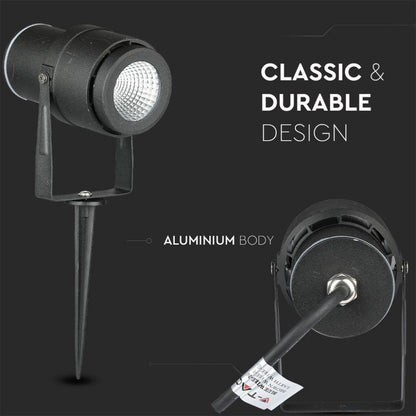 LED-Gartenstrahler 12W Schwarz Warmweiß 880lm