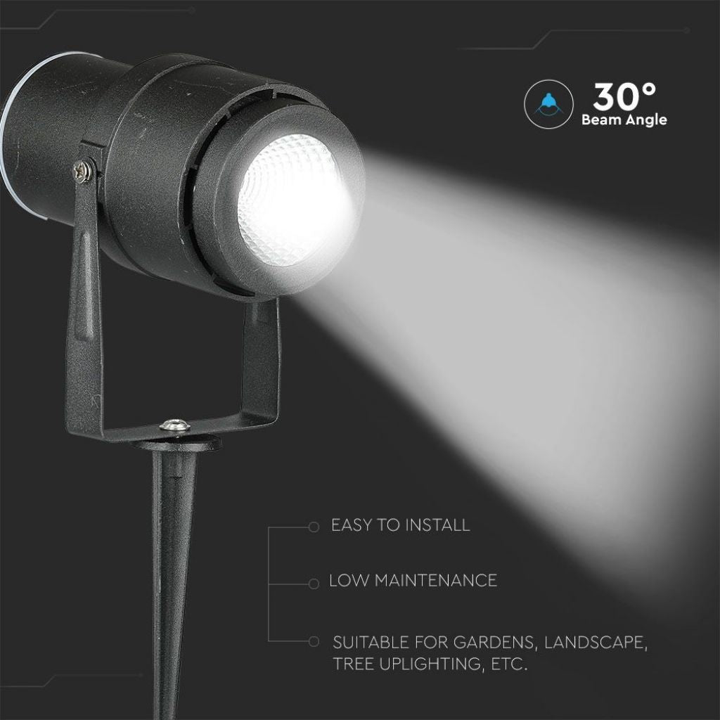 LED-Gartenstrahler 12W Schwarz Warmweiß 880lm