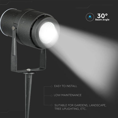 LED-Gartenstrahler 12W Schwarz Warmweiß 880lm