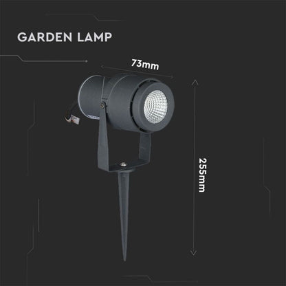 LED Garden Spot Light with Stake 12W Grey 4000K