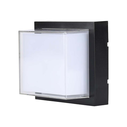 LED Wandleuchte Quadratisch 12W 3000K IP65 Schwarz V-TAC