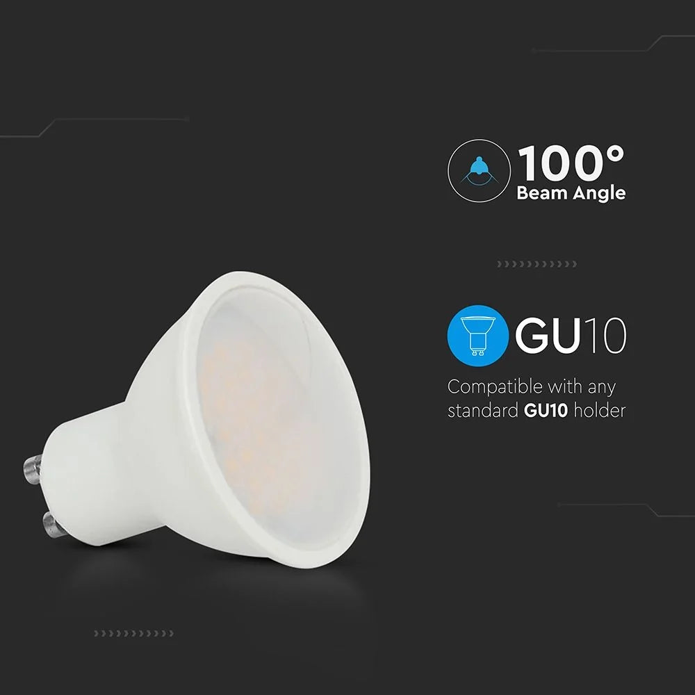Faretto LED GU10 10W 4000K Copertura Satinata 100°