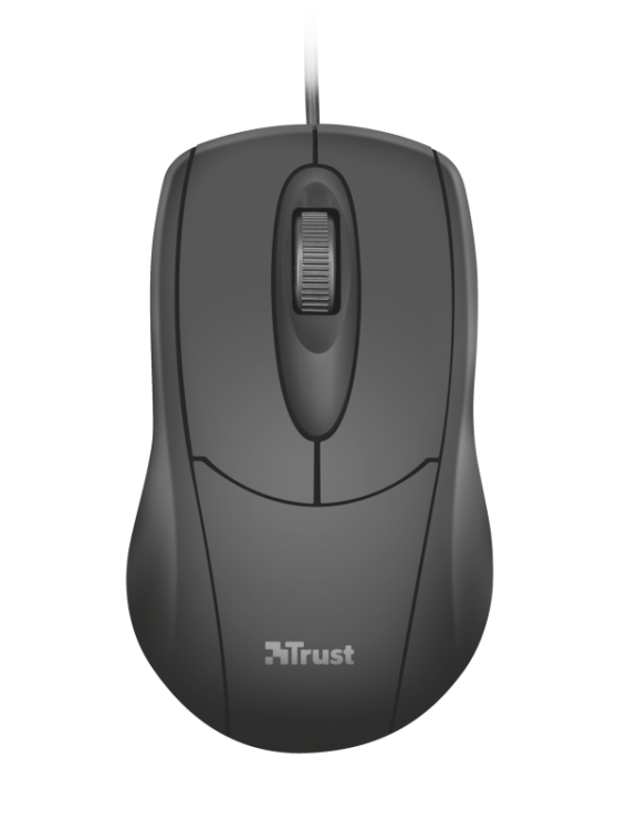 Trust Maus USB Ziva PC Laptop 3 Tasten mit Kabel Desktop-PC + Optischer Sensor