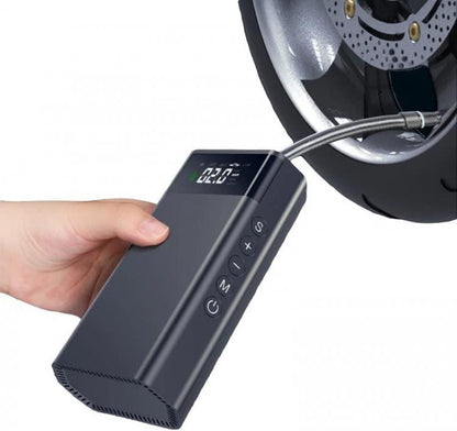 Tragbarer Mini-Luftkompressor, wiederaufladbare Pumpe mit LED-Anzeige für Motorrad und Auto
