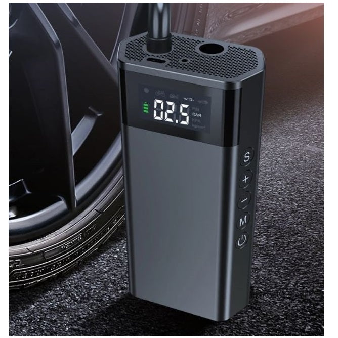 Tragbarer Mini-Luftkompressor, wiederaufladbare Pumpe mit LED-Anzeige für Motorrad und Auto