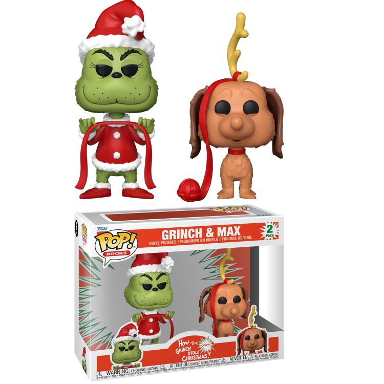 Funko Pop ! Books  - 2 Pack Grinch & Max 9Cm How The Grinch Stole Christmas
