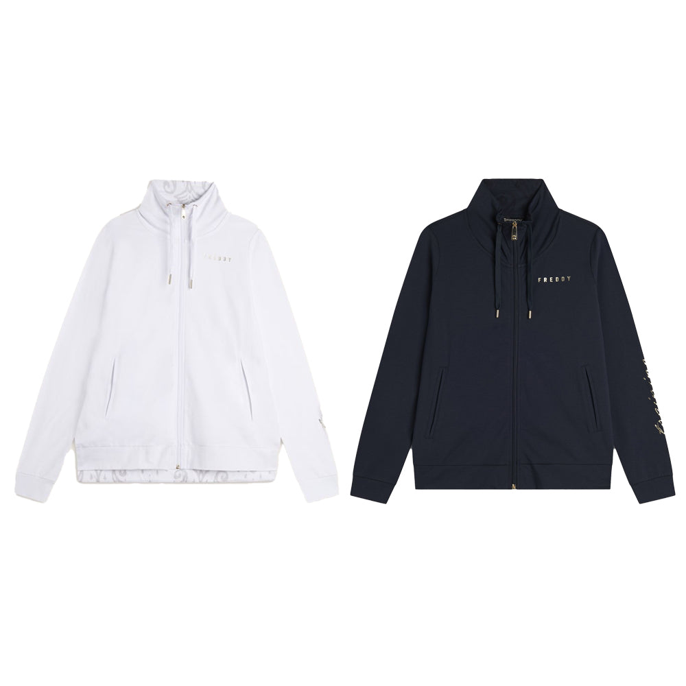 Freddy Zip-Up High-Neck Sweatshirt with Floral Details and Sleeve Print S25WTRS3