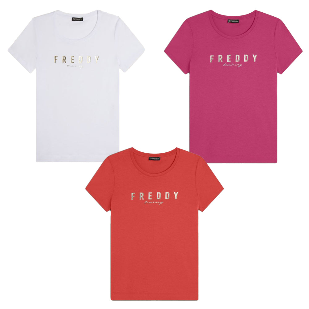 Freddy T-shirt in Jersey with Light Gold Logo on the Front S25WTRT2