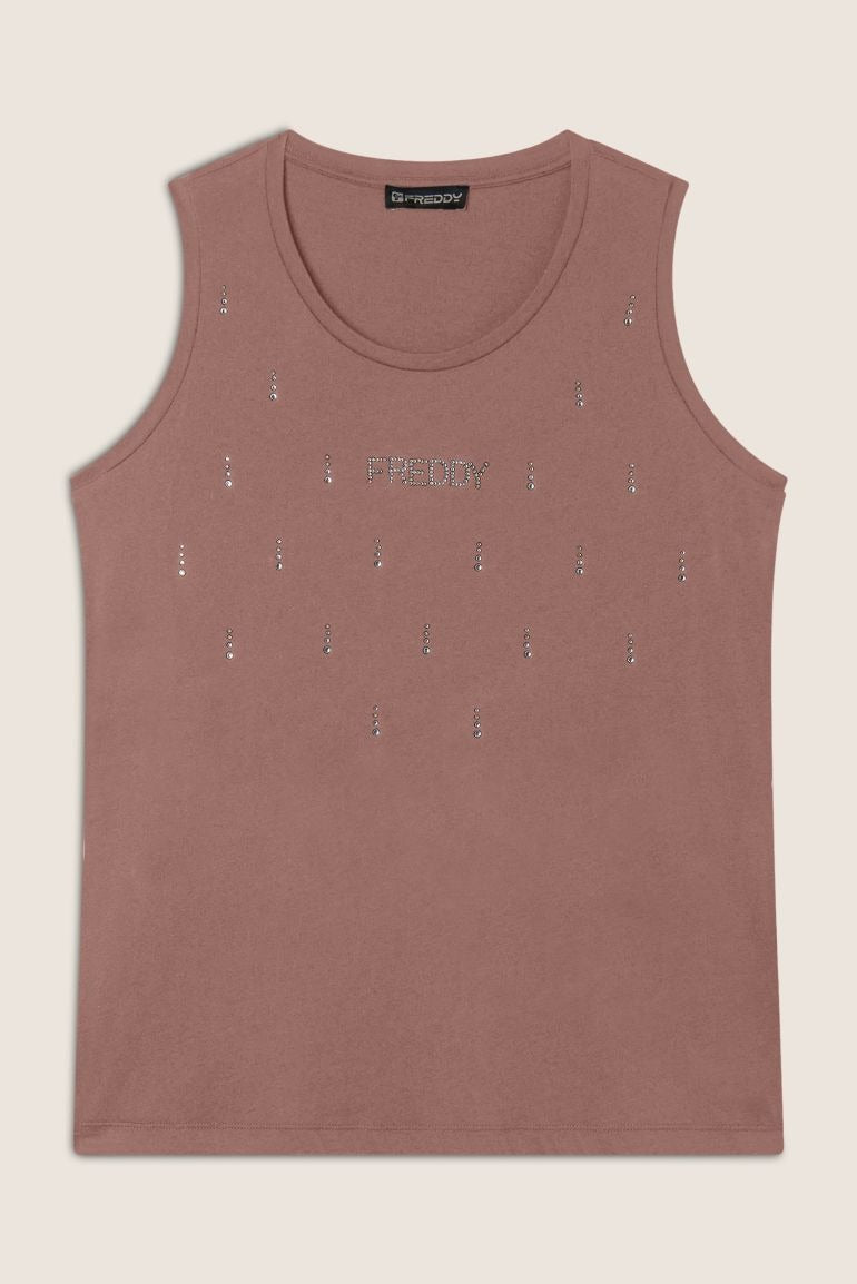 Freddy Modal Jersey Rhinestone Embellished Vest S25WCXK1