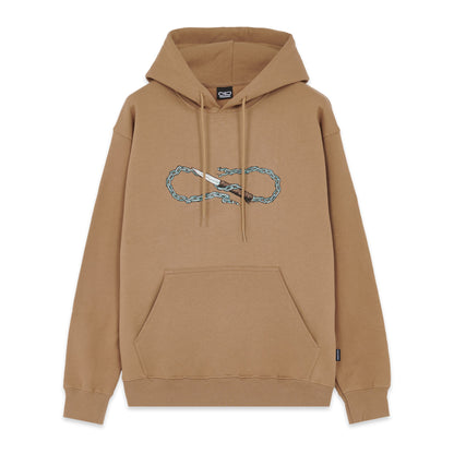 Propaganda Felpa con cappuccio e tasca a marsupio Logo Chain Hoodie 22FWPRFE736-52 camel