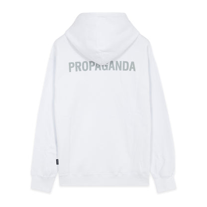 Propaganda Felpa con cappuccio e tasca a marsupio Logo Hoodie 22FWPRFE807-02 white