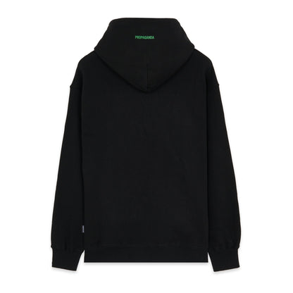 Propaganda felpa con cappuccio e tasca a marsupio Logo Steel Hoodie 22FWPRFE814-01 black