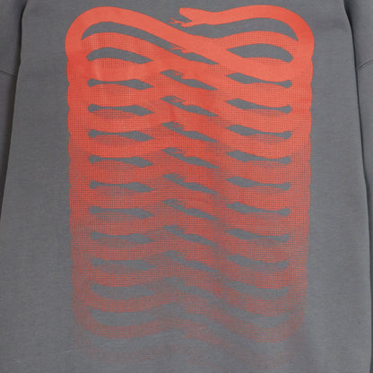 Propaganda Felpa con cappuccio e tasca a marsupio Ribs Hoodie 22FWPRFE820-40 gray