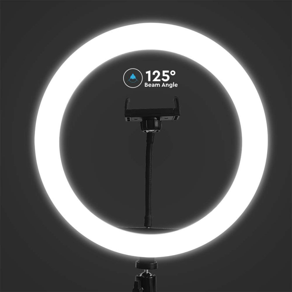 V-Tac Ring Light LED 7W 26cm con Treppiede e Supporto Smartphone