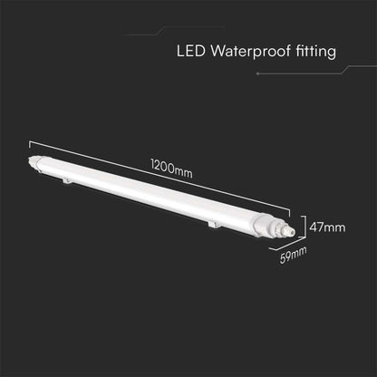 V-Tac Plafoniera LED 36W 120cm IP65 4000K Collegabile Serie L
