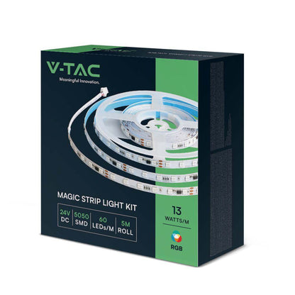 V-Tac Kit Strip LED RGB 5m 13W/m IP65 Magic Home + Telecomando