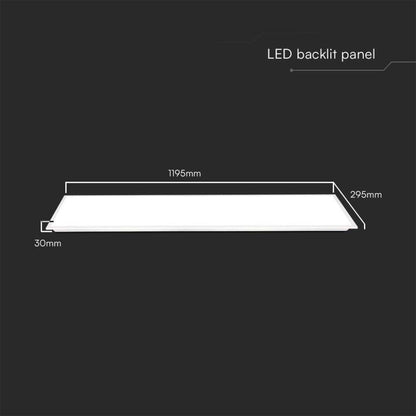 V-Tac LED Panel 40W 120x30cm 4000K Einbauleuchte Integrierter Treiber