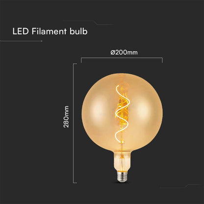 LED-Glühbirne E27 4W Spiralfaden G200 Amber 2700K