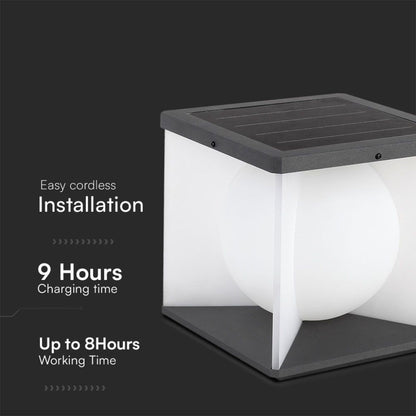 Lampada LED Solare da Giardino a Cubo 3W con Telecomando IP65