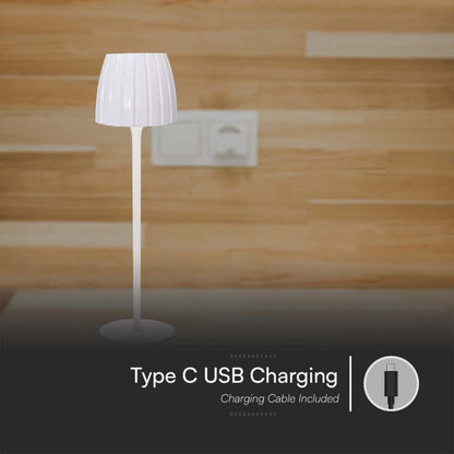 Lampada LED da Tavolo 2,7W Ricaricabile USB-C Touch Bianco
