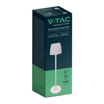 Lampada LED da Tavolo 2,7W Ricaricabile USB-C Touch Bianco