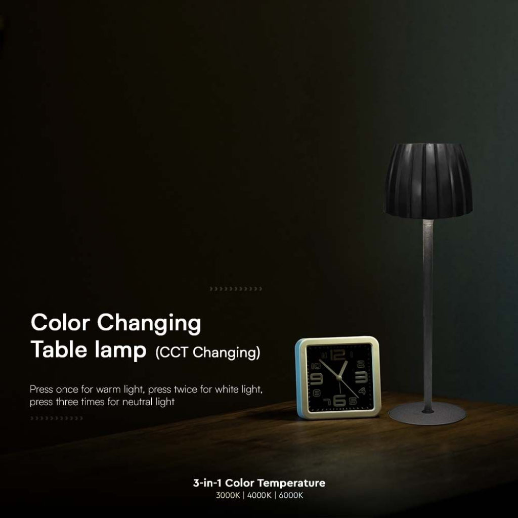 Lampada LED da Tavolo 2,7W Ricaricabile USB-C Touch Nera