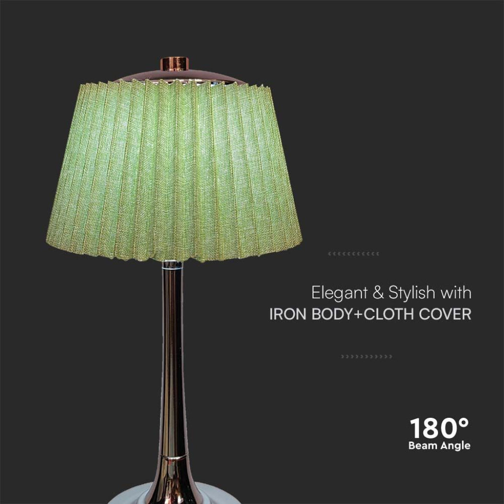 Lampada LED da Tavolo 15W Ricaricabile con Batteria USB-C 3in1 Verde Cromato