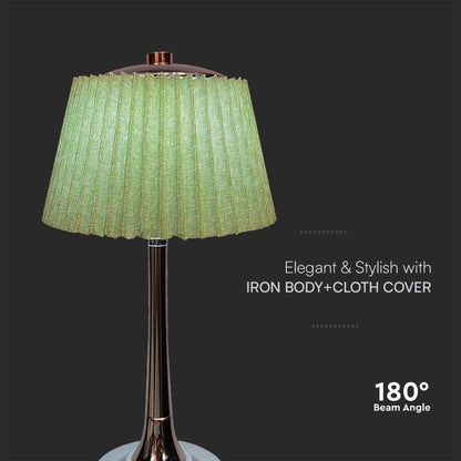 Lampada LED da Tavolo 15W Ricaricabile con Batteria USB-C 3in1 Verde Cromato