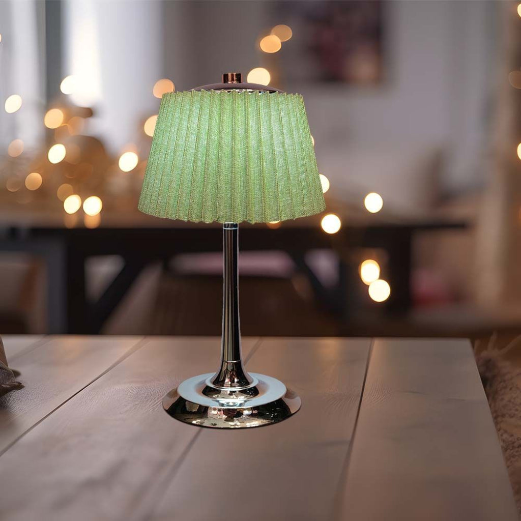 Lampada LED da Tavolo 15W Ricaricabile con Batteria USB-C 3in1 Verde Cromato