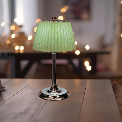 Lampada LED da Tavolo 15W Ricaricabile con Batteria USB-C 3in1 Verde Cromato