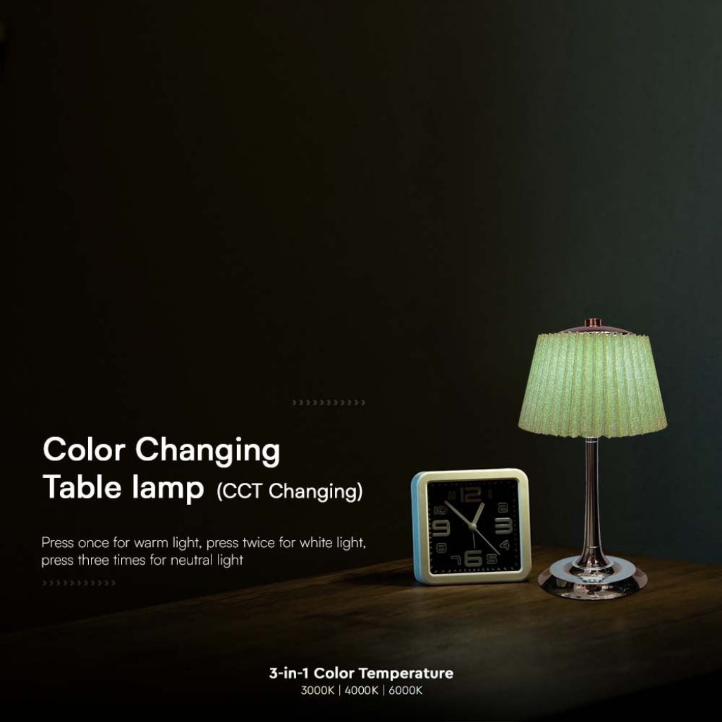 Lampada LED da Tavolo 15W Ricaricabile con Batteria USB-C 3in1 Verde Cromato