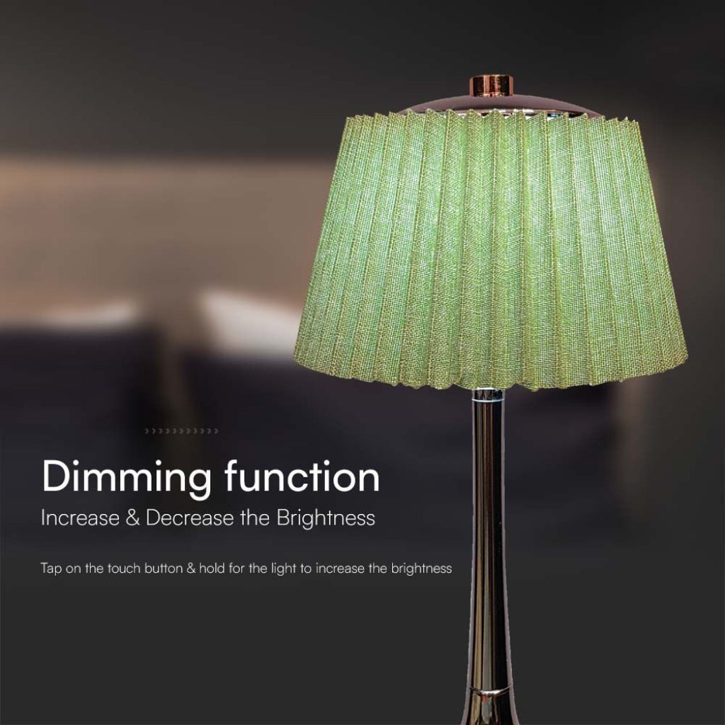 Lampada LED da Tavolo 15W Ricaricabile con Batteria USB-C 3in1 Verde Cromato