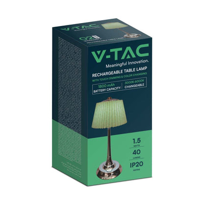 Lampada LED da Tavolo 15W Ricaricabile con Batteria USB-C 3in1 Verde Cromato
