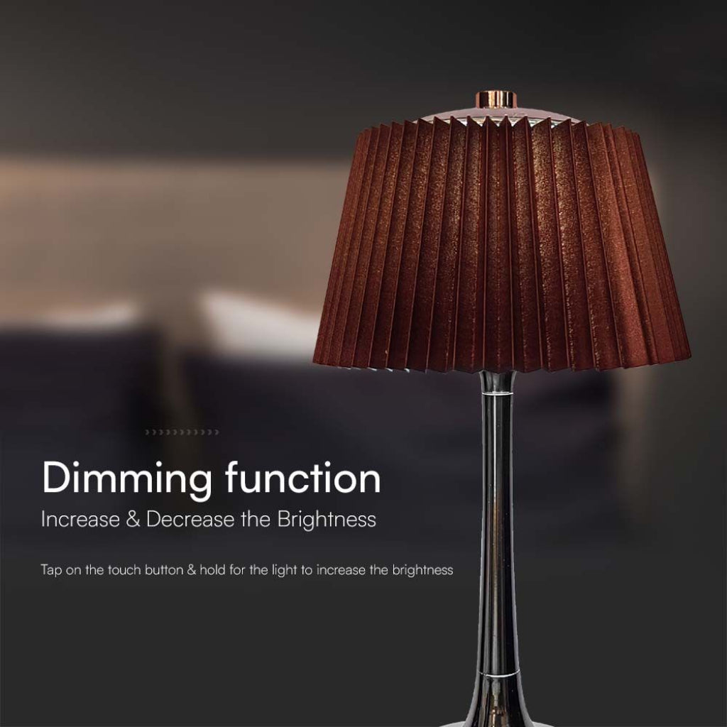 Lampada LED da Tavolo 15W Touch 3in1 con Batteria USB-C Marrone