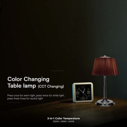 Lampada LED da Tavolo 15W Touch 3in1 con Batteria USB-C Marrone