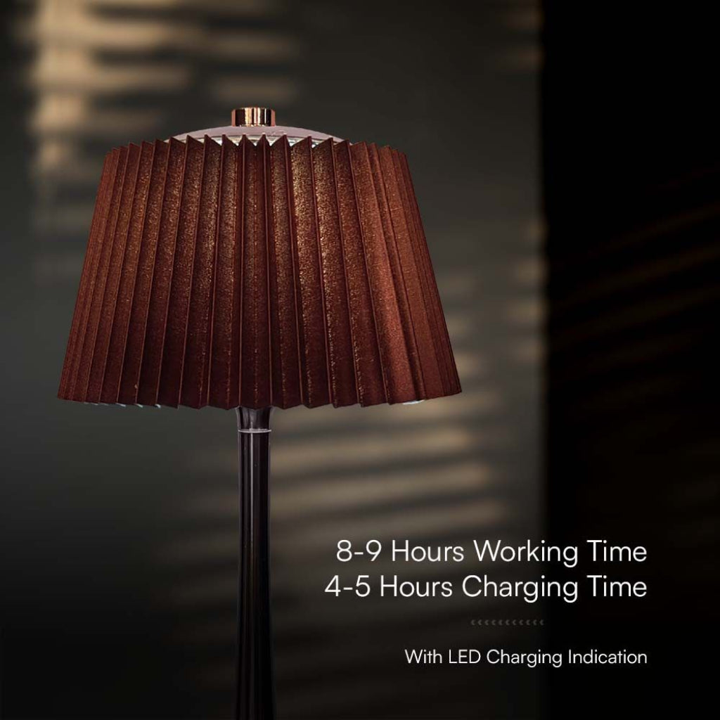 Lampada LED da Tavolo 15W Touch 3in1 con Batteria USB-C Marrone