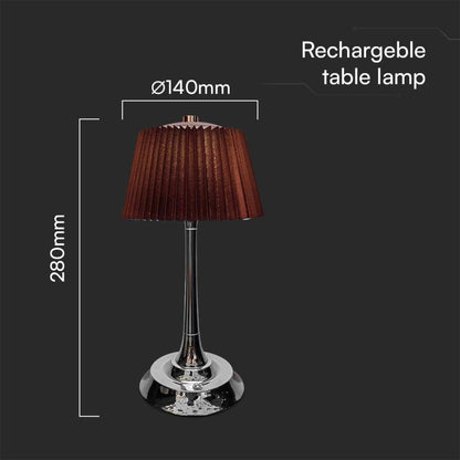Lampada LED da Tavolo 15W Touch 3in1 con Batteria USB-C Marrone